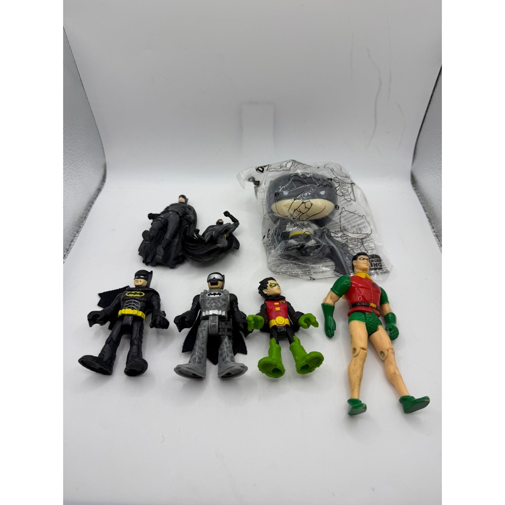 DC Comics Batman Robin Action Figure Lot Imaginext Burger King Vintage Style Toy